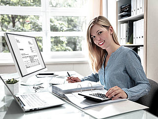 Picture of a woman at a desk