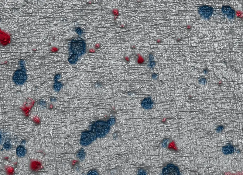 Erodierte Metalloberfläche