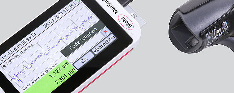Mobiles Rauheistmessgerät MarSurf M310 mit Barcode-Scanner
