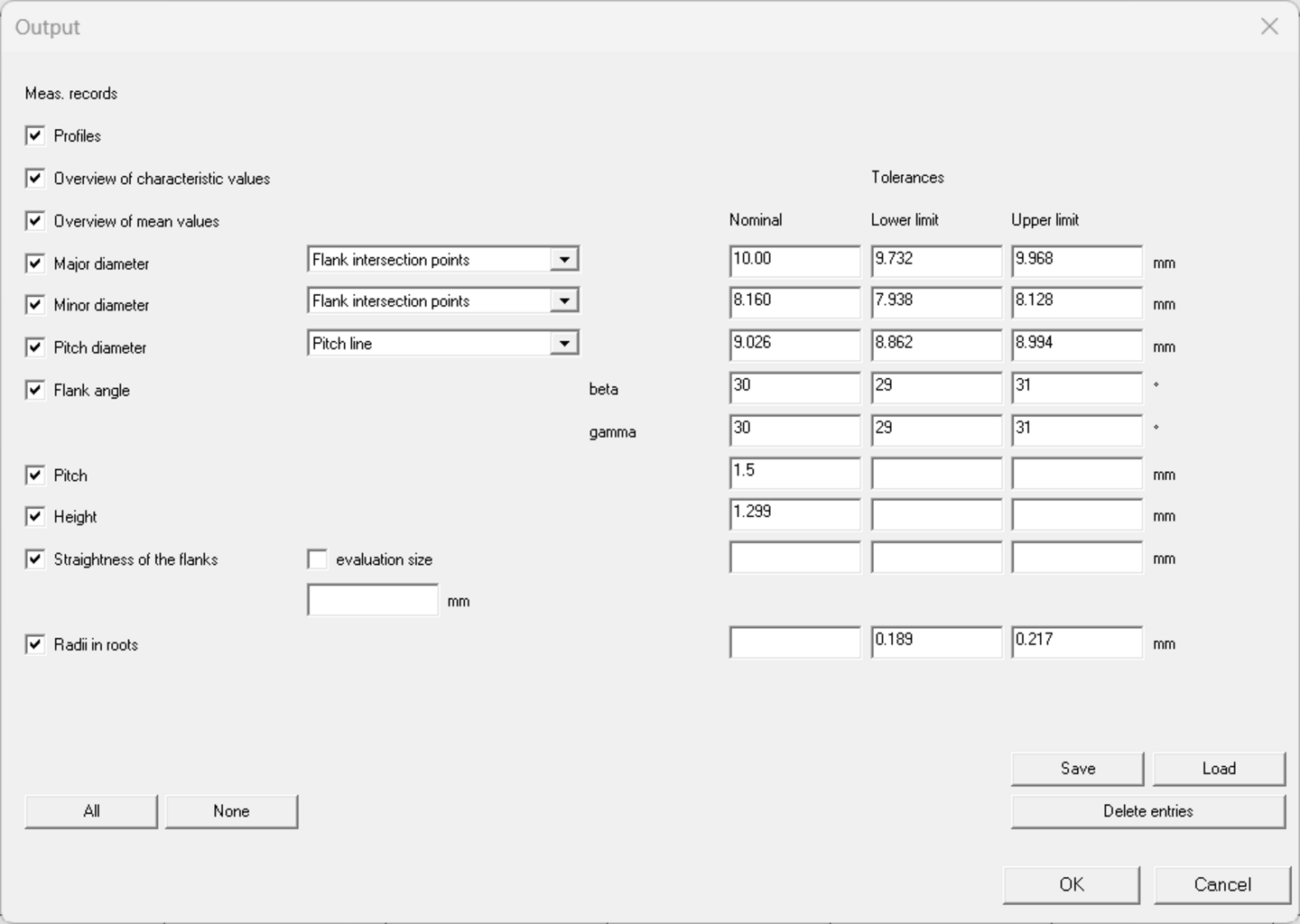 The MarSurf thread option is suitable for all thread types.